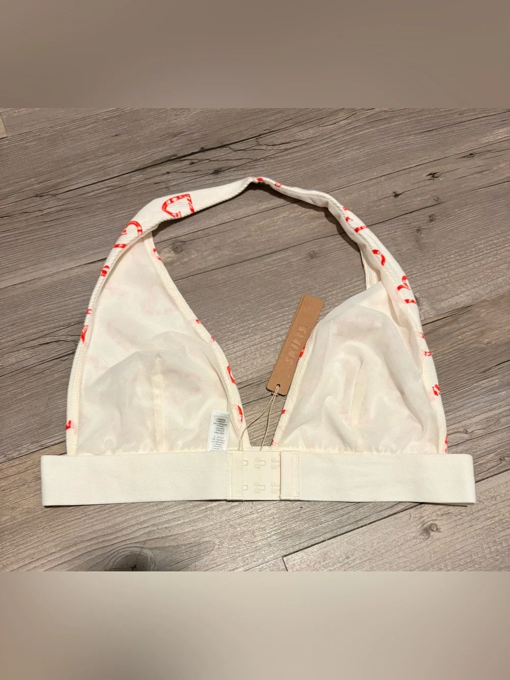 SKIMS Kim Kardashian cotton rib halter bralette XL new with tags - Picture 2 of 4